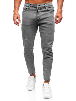 Grafitové pánske skinny fit rifle Bolf 5909