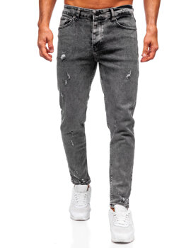 Grafitové pánske slim fit rifľové nohavice Bolf 6642