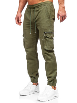 Khaki pánske cargo jogger nohavice Bolf MP0181MV