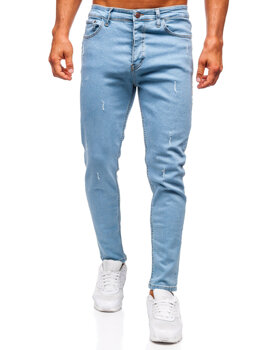 Modré pánske slim fit rifľové nohavice Bolf 6199