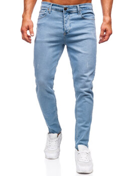 Modré pánske slim fit rifľové nohavice Bolf 6472