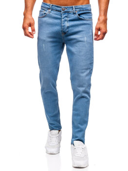 Modré pánske slim fit rifľové nohavice Bolf 6487