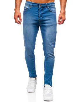 Modré pánske slim fit rifľové nohavice Bolf 6595