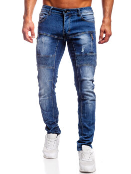 Modré pánske slim fit rifľové nohavice Bolf MP0046B