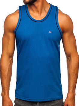 Modré pánske tank top tričko boxerského strihu Bolf 14276