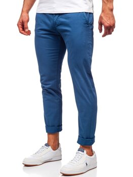 Pánske chino nohavice vo farbe indigo Bolf  1146