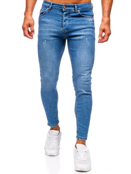 Tmavomodré pánske skinny fit rifľové nohavice Bolf 5828