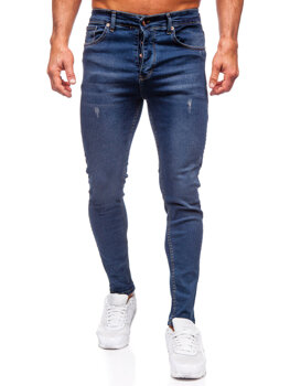 Tmavomodré pánske slim fit rifle Bolf 6257