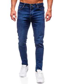 Tmavomodré pánske slim fit rifle Bolf 6290