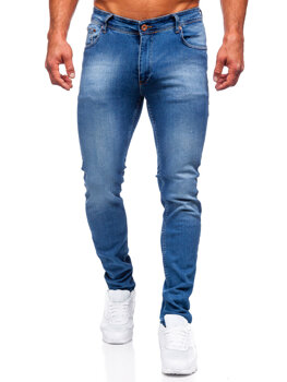 Tmavomodré pánske slim fit rifle Bolf 6528