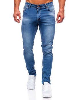 Tmavomodré pánske slim fit rifle Bolf 6767