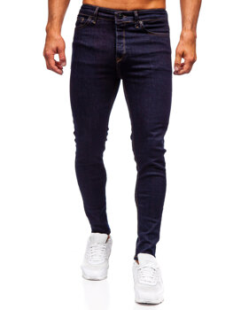 Tmavomodré pánske slim fit rifľové nohavice Bolf 5313