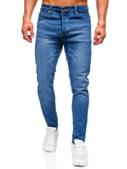 Tmavomodré pánske slim fit rifľové nohavice Bolf 6430