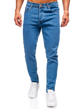 Tmavomodré pánske slim fit rifľové nohavice Bolf 6455