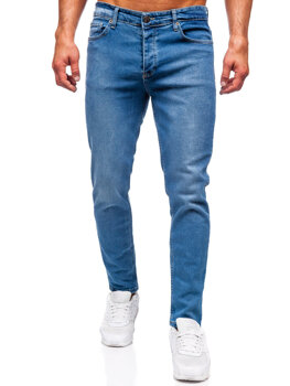 Tmavomodré pánske slim fit rifľové nohavice Bolf 6471