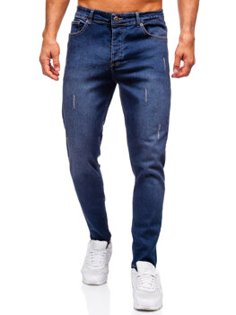 Tmavomodré pánske slim fit rifľové nohavice Bolf 6558-2