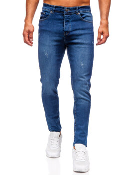 Tmavomodré pánske slim fit rifľové nohavice Bolf 6564-1