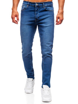 Tmavomodré pánske slim fit rifľové nohavice Bolf 6591