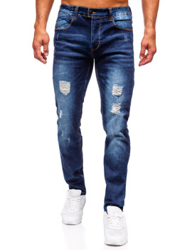 Tmavomodré pánske slim fit rifľové nohavice Bolf MP0017BS