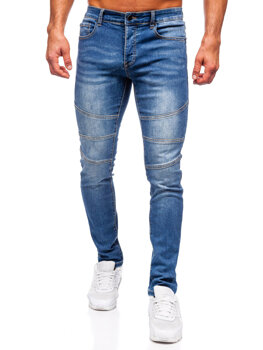 Tmavomodré pánske slim fit rifľové nohavice Bolf MP0082BS