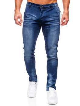 Tmavomodré pánske slim fit rifľové nohavice Bolf MP0091BS