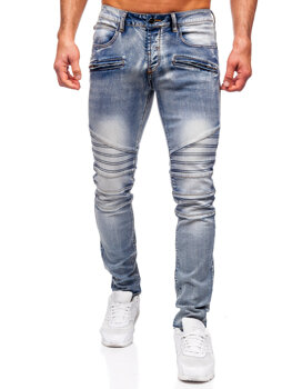 Tmavomodré pánske slim fit rifľové nohavice Bolf MP0094BS