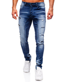 Tmavomodré pánske slim fit rifľové nohavice Bolf MP0159BS