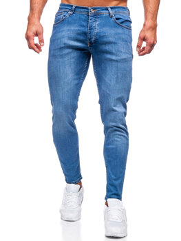 Tmavomodré pánske slim fit rifľové nohavice Bolf R922